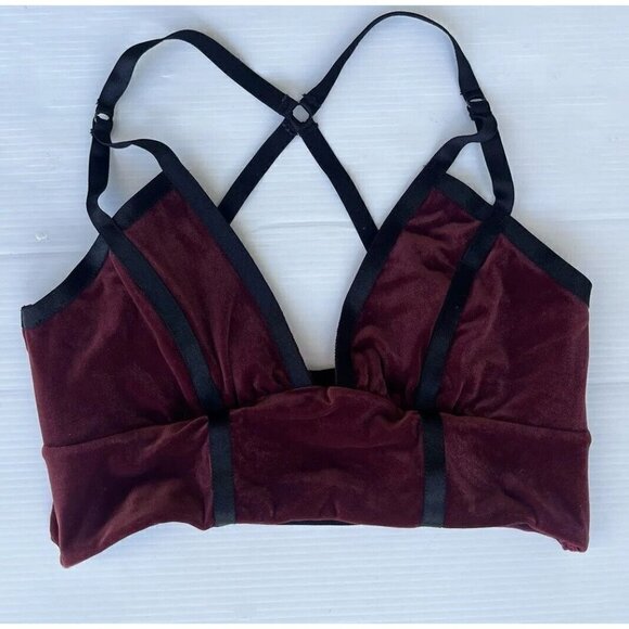 Blue Life Fit Bralette L Burgundy Exhale Velvet Bralette in Garnet Size L - Picture 14 of 16